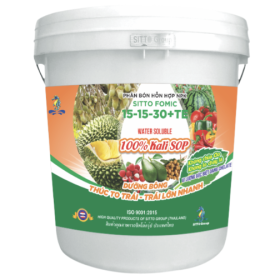 Phân bón NPK-Vi lượng SITTO FOMIC 15-15-30+TE (Xô 15kg)