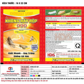 KHÔNG RẦY RỆP 999 KHONGRAY 54WP 100G HÓA CHẤT NÔNG NGHIỆP HDA
