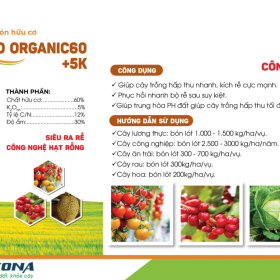 PHÂN BÓN HỮU CƠ OHIO ORGANIC60 + 5K KONA