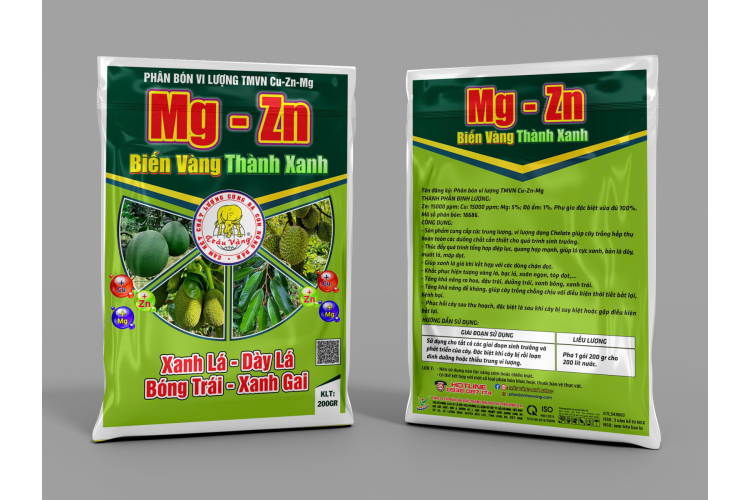 Phân bón vi lượng TMVN Mg - Zn Biến Vàng Thành Xanh 