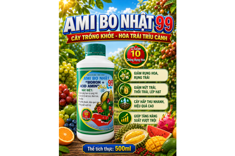 Phân bón AMI BO NHẬT 99 BORON+ACID AMIN Gold (NCP)