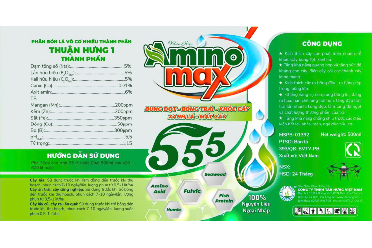 PHÂN BÓN LÁ THUẬN HƯNG 1 -  AMINO MAX 555
