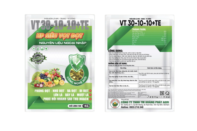 HP SIÊU VỌT ĐỌT VT-30-10-10+TE 1KG HOÀNG PHÁT
