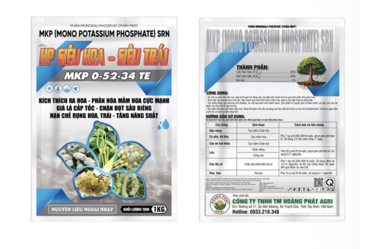 HP SIÊU HOA - SIÊU TRÁI MKP 0-52-34 TE 1KG HOÀNG PHÁT