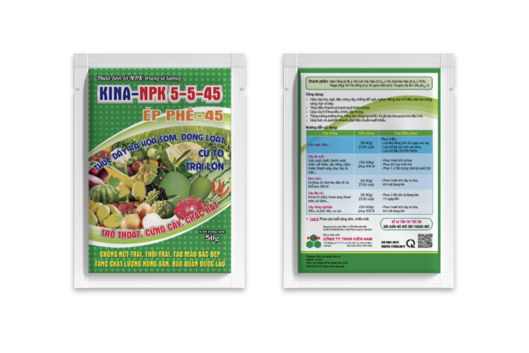 Phân bón lá KINA-NPK 5-5-45 ÉP PHÊ