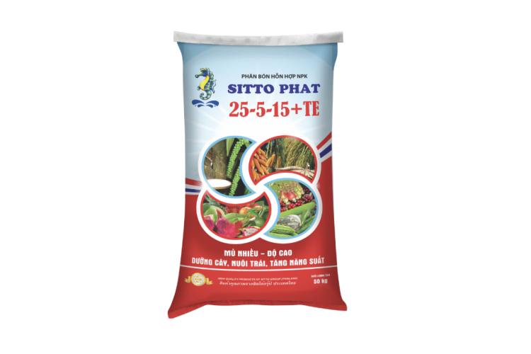 PHÂN BÓN HỖN HỢP NPK SITTO PHAT 25-5-15+TE (BAO 50KG)