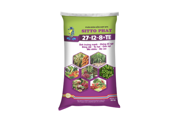 PHÂN BÓN NPK SITTO PHAT 27-12-8+TE (BAO 50KG)