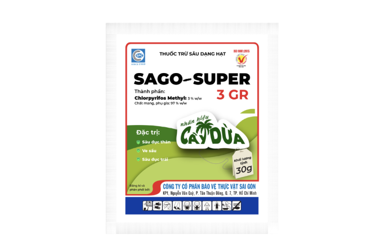 THUỐC TRỪ SÂU DẠNG HẠT SAGO SUPER 3GR - HIỆU CÂY DỪA