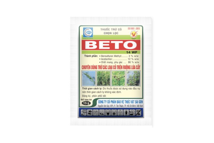 THUỐC TRỪ CỎ CHỌN LỌC BETO 14WP