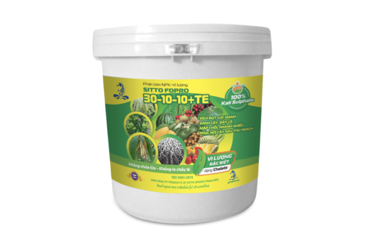 Phân bón NPK-Vi lượng SITTO FOPRO 30-10-10+TE (Xô 15kg)
