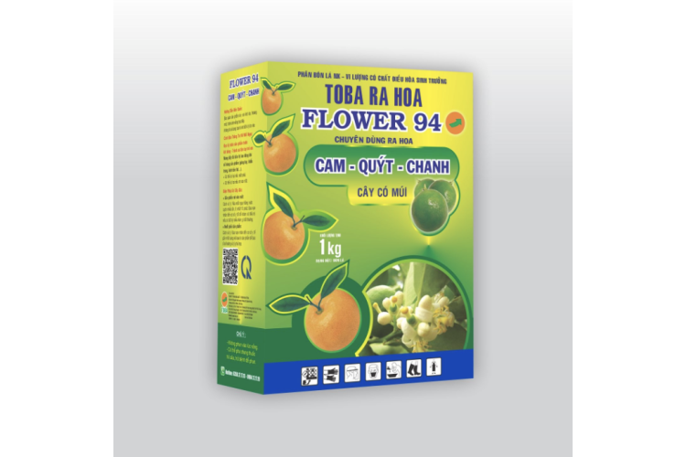 Phân bón lá TOBA RA HOA FLOWER 94 Cam Quýt Hộp 1kg 