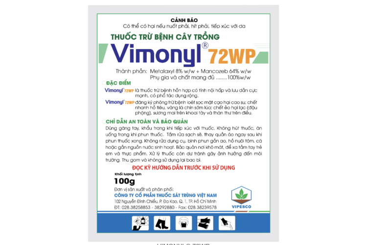 Thuốc trừ bệnh cây trồng VIMONYL 72WP