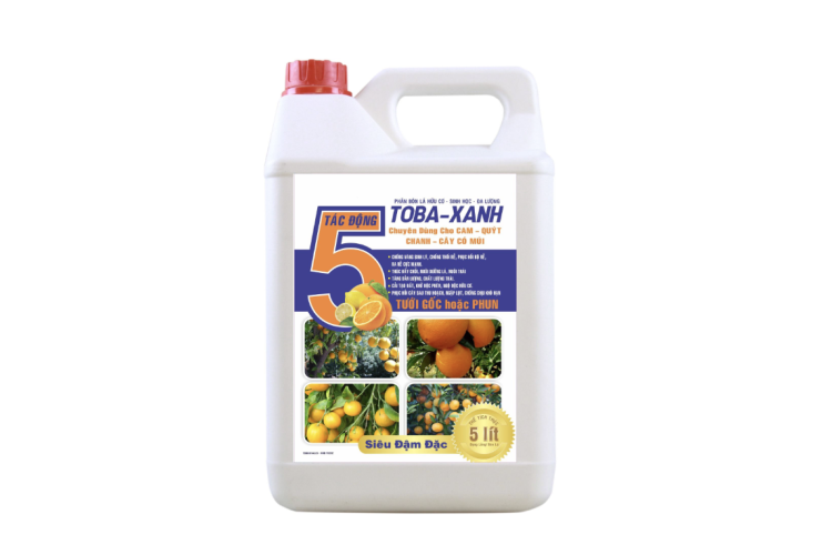 Phân bón lá TOBA XANH CAM QUÝT CHANH BƯỞI 5 lít