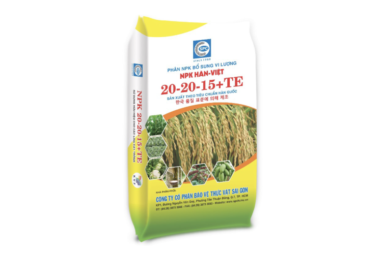 Phân NPK bổ sung vi lượng NPK HÀN-VIỆT 20-20-15+TE