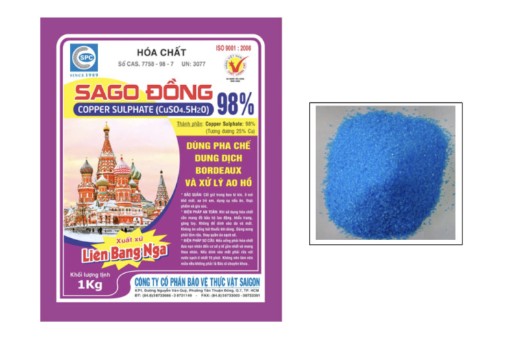 HÓA CHẤT SAGO ĐỒNG 98% COPPER SULPHATE