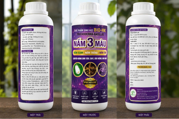 CHẾ PHẨM SINH HỌC BIO-HK TRICHODERMA BACILLUS - NẤM 3 MÀU