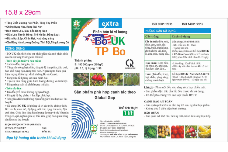 PHÂN BÓN LÁ BO UK (EXTRA) - TP BO