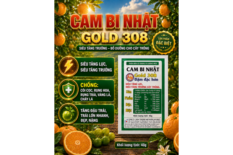 Phân bón lá CAM BI NHẬT GOLD 308 Gói 40g (NGN) 