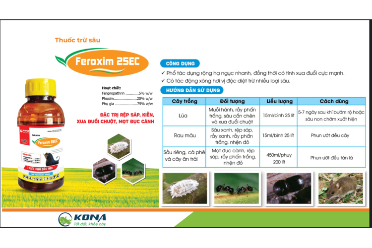 THUỐC TRỪ SÂU FEROXIM 25EC KONA