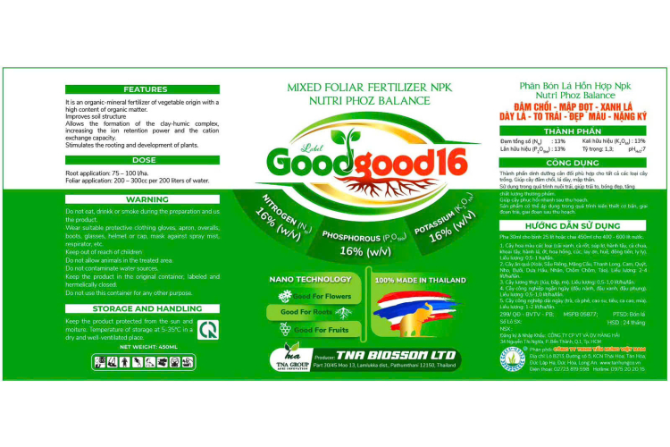 PHÂN BÓN LÁ NUTRI PHOZ BALANCE - GOODGOOD 16