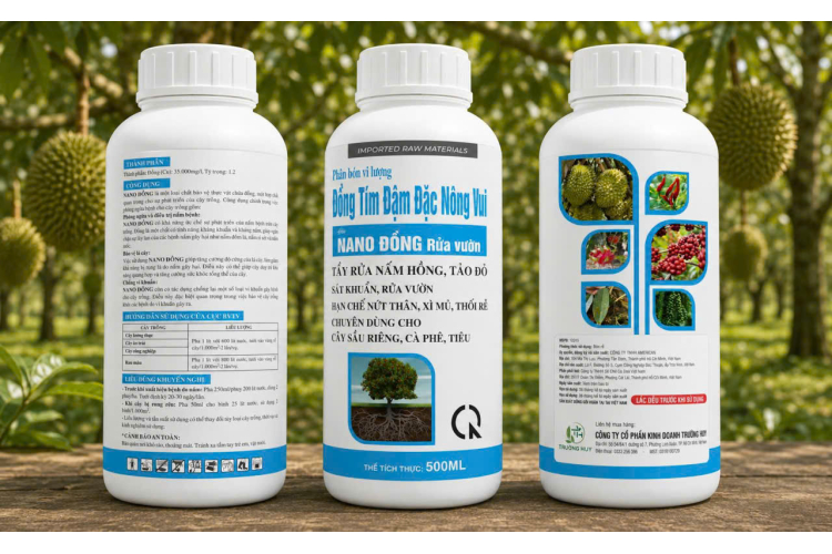 PHÂN BÓN VI LƯỢNG ĐỒNG TÍM ĐẬM ĐẶC NÔNG VUI - NANO ĐỒNG RỬA VƯỜN