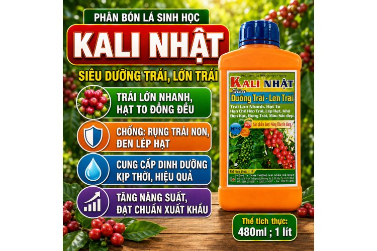 Phân bón lá KALI NHẬT dành cho cây Cà phê (NGN)