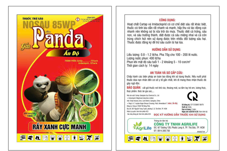 THUỐC TRỪ SÂU NOSAU 85WP - HIỆU GẤU PANDA GÓI 100G