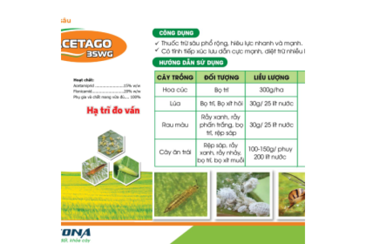THUỐC TRỪ SÂU ACETAGO 35WG KONA