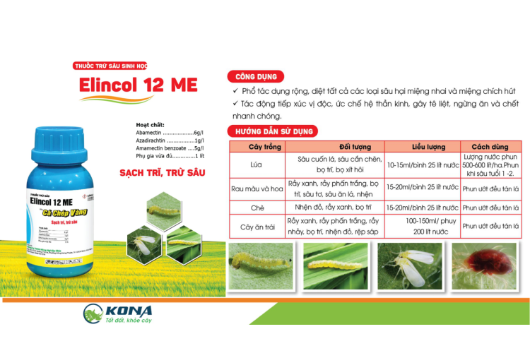 THUỐC TRỪ SÂU SINH HỌC ELINCOL 12 ME KONA