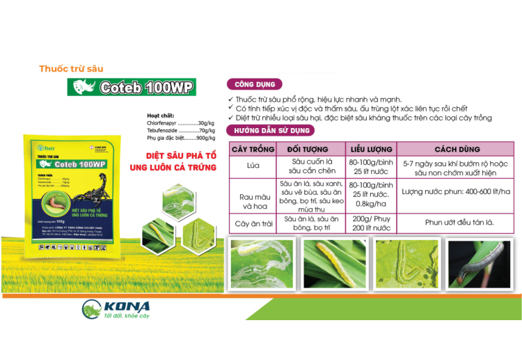 THUỐC TRỪ SÂU  COTEB 100WP KONA
