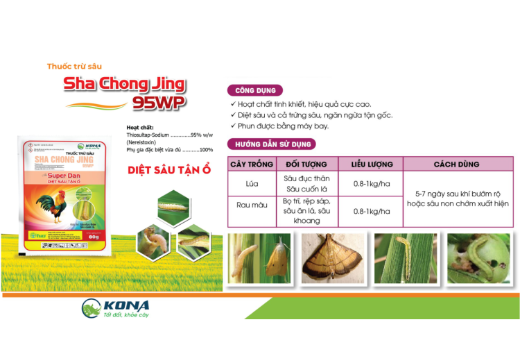 THUỐC TRỪ SÂU SHA CHONG JING 95WP KONA