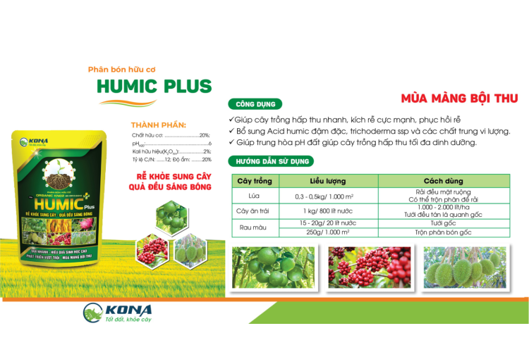 PHÂN BÓN HỮU CƠ HUMIC PLUS KONA
