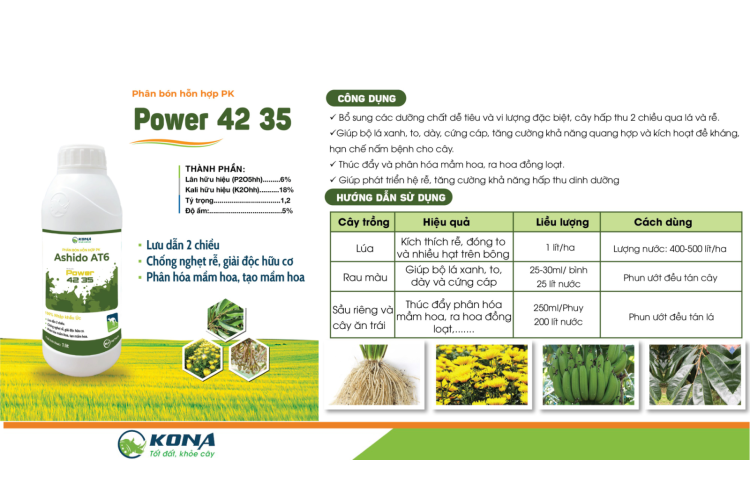 PHÂN BÓN HỖN HỢP PK ASHIDO AT6  (POWER 42 35) KONA
