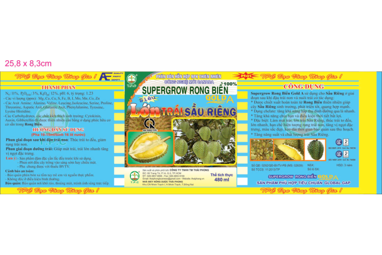 SUPERGROW RONG BIỂN GOLD A 480ML