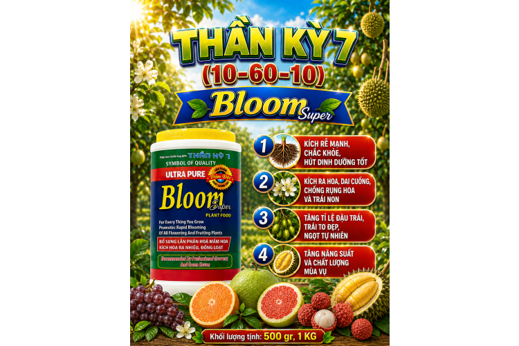 Phân bón lá NPK THẦN KỲ 7 10-60-10 BLOOM SUPER (NCP)