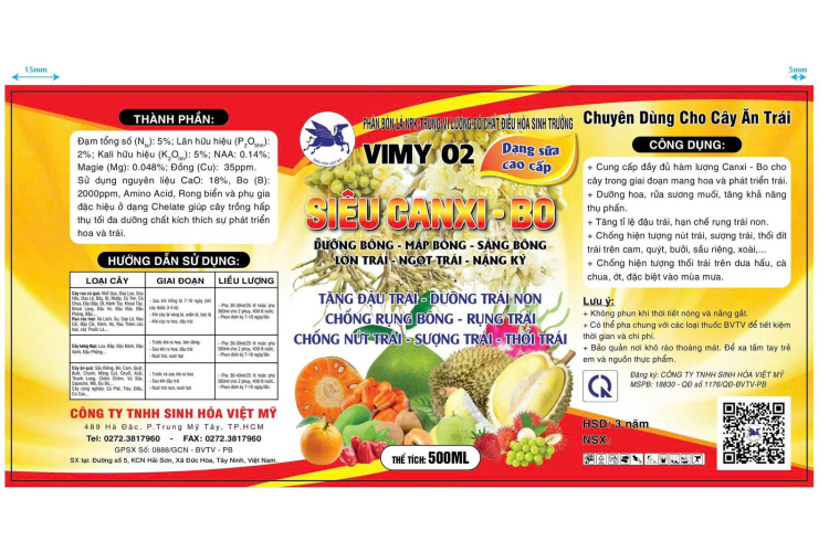 VIMY 02 SIÊU CANXI - BO 500ML