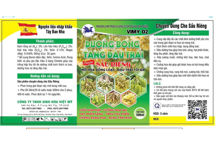VIMY 02 DƯỠNG BÔNG ĐẬU TRÁI 500ML