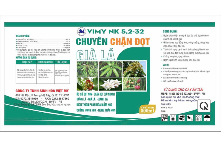 VIMY NK 5,2-32 CHẶN ĐỌT-GIÀ LÁ 500ML