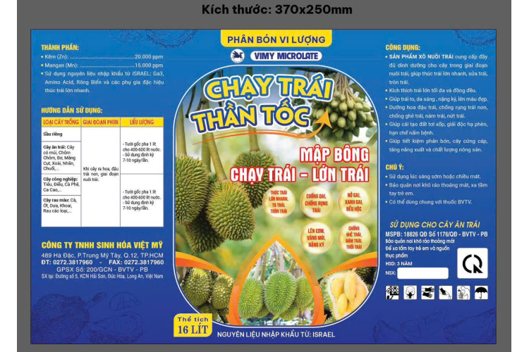 VIMY MICROLATE CHẠY TRÁI THẦN TỐC 16L