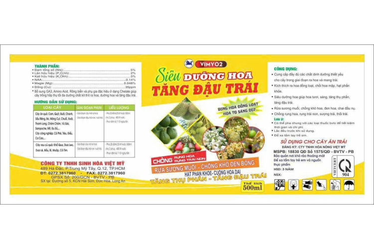 VIMYO2 SIÊU DƯỠNG HOA 500ML
