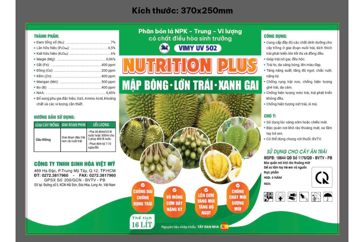 VIMY UV 502 NUTRITION PLUS 16L
