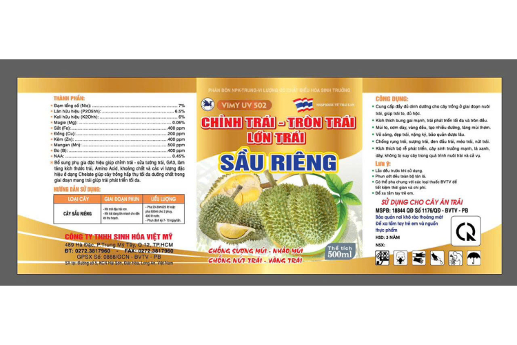 VIMY UV 502 CHỈNH-TRÒN-LỚN SẦU RIÊNG 500ML