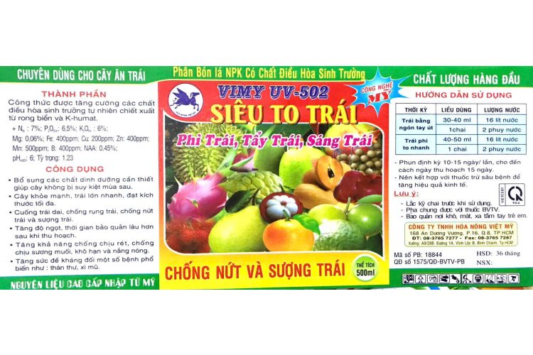 VIMY UV 502 Siêu to trái 500ml