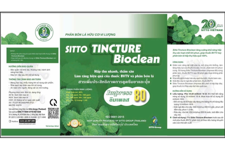 PHÂN BÓN LÁ SITTO TINCTURE BIOCLEAN